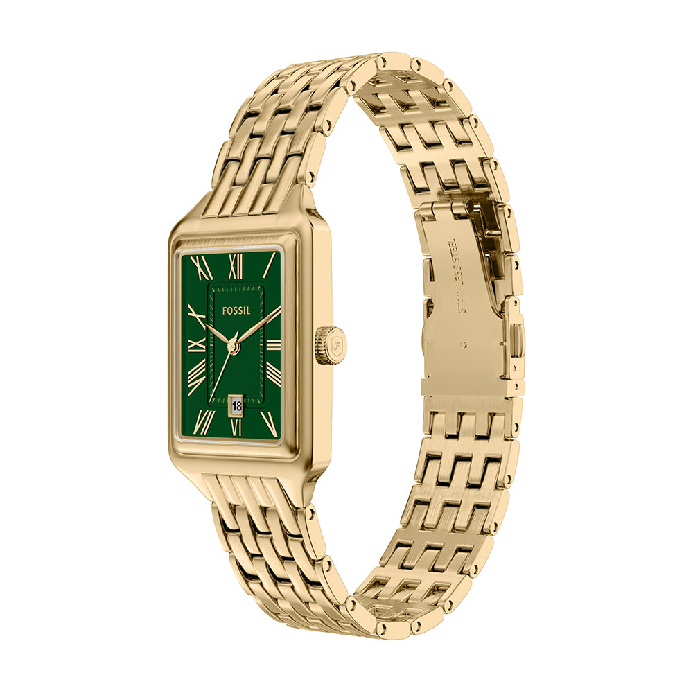 Fossil Raquel Gold Tone Green Dial Ladies Watch ES5452