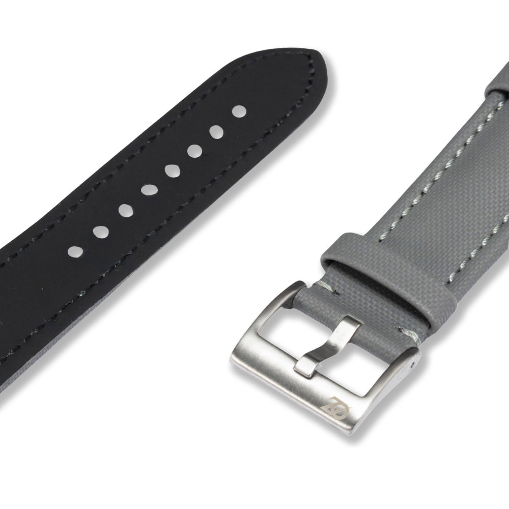 Zeyron 22mm Grey Premium Sailcloth Watch Strap