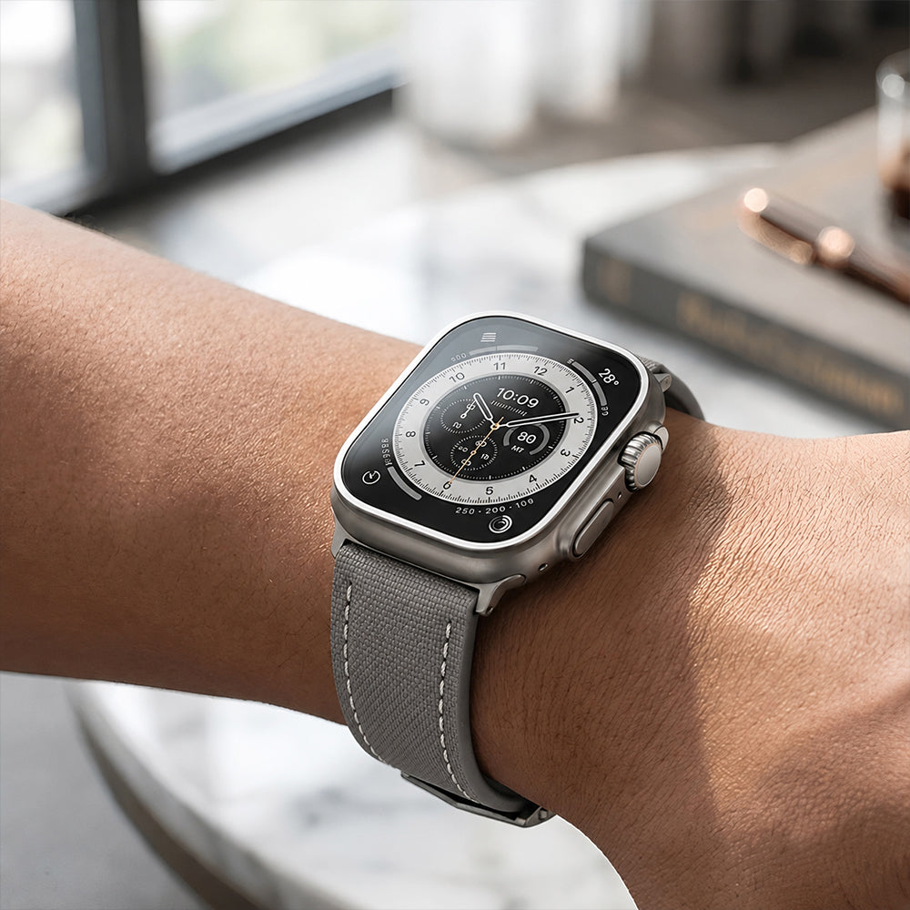 Zeyron 22mm Grey Premium Sailcloth Watch Strap