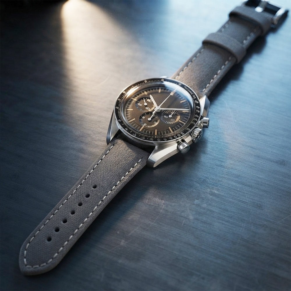 Zeyron 22mm Grey Premium Sailcloth Watch Strap