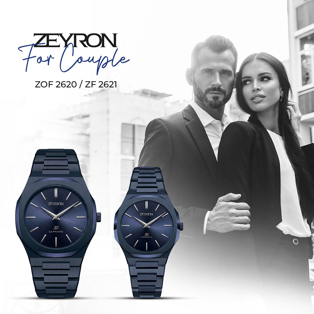 Zeyron Blue Dial Couple Watch | ZOF 2620 / ZF 2621