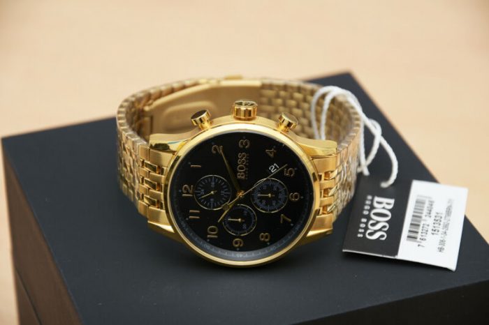 Hugo Boss Men's Black Dial Metal Band Watch - 1513531 - Time Access store