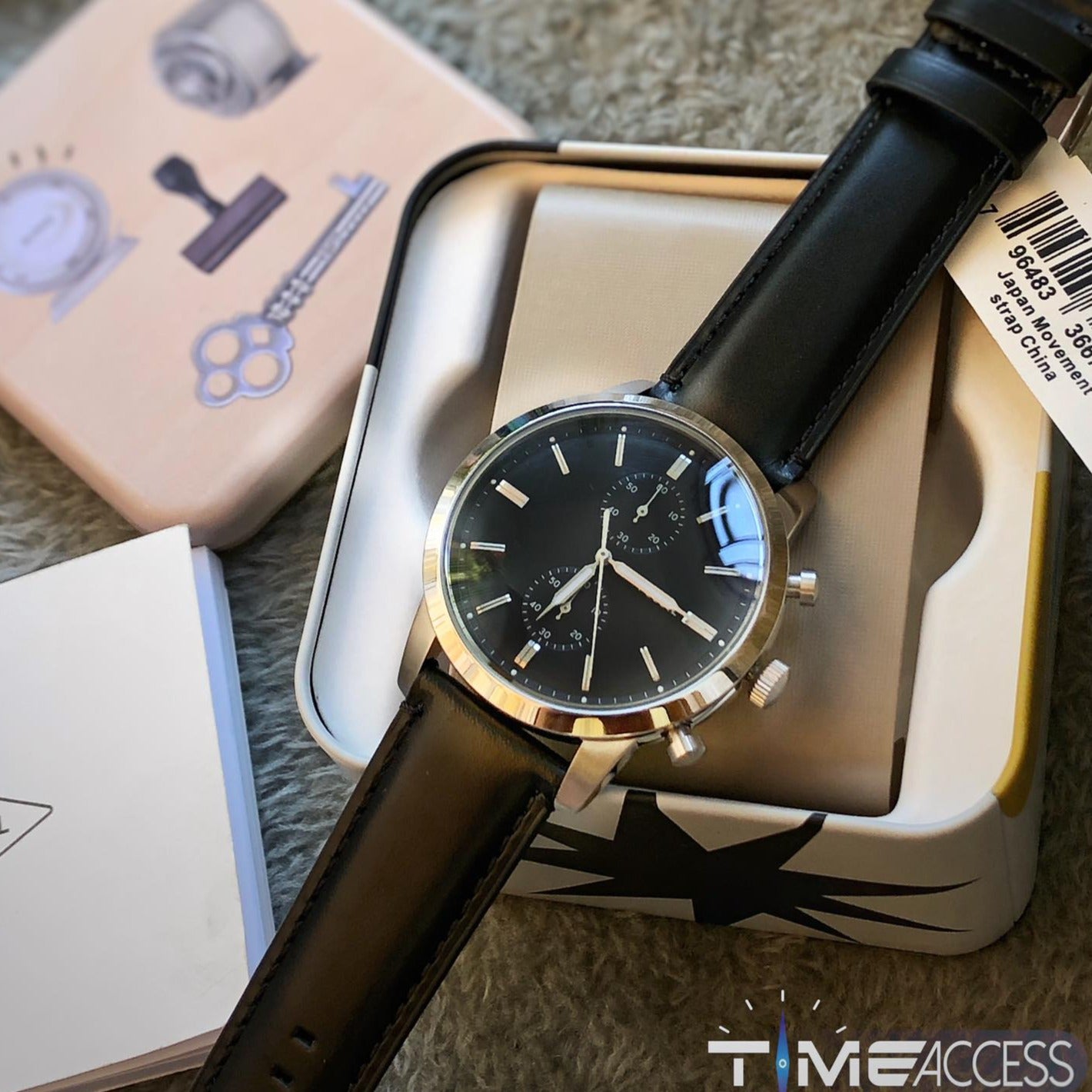 Fossil Townsman Chronograph Black Leather Men's Watch| FS5396