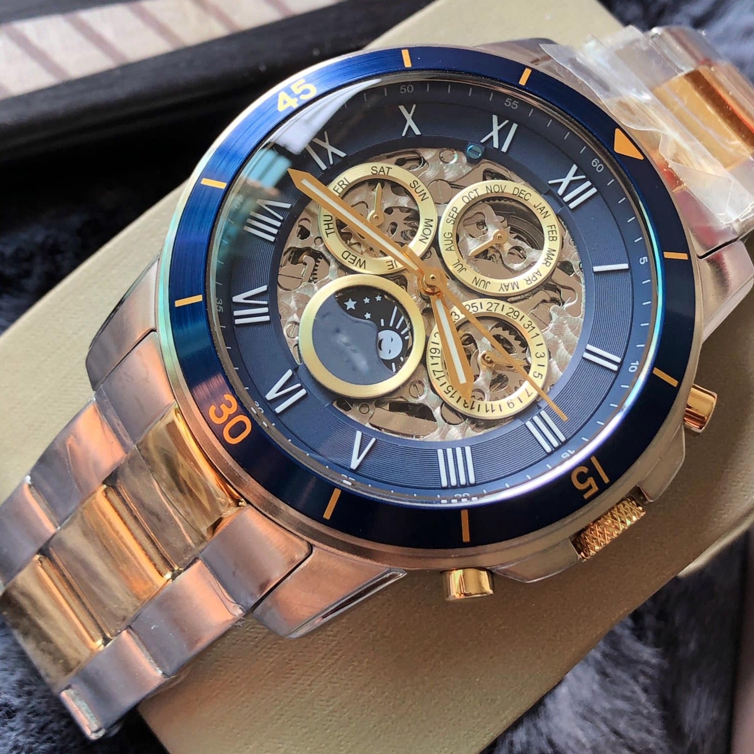 Fossil Grant Sport Automatic Two-Tone Stainless Steel Watch| ME3141