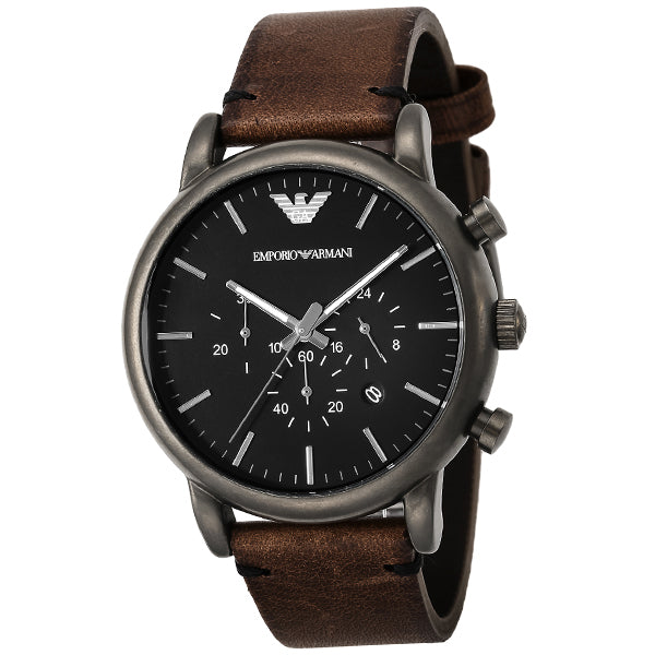 Emporio Armani Men's AR1919 Dress Brown Leather Watch - Time Access store