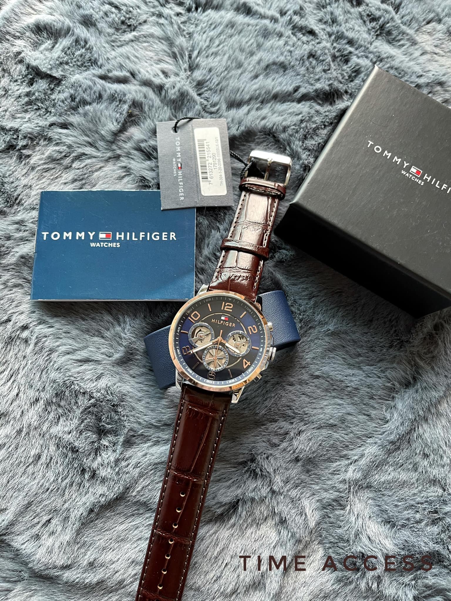 Tommy Hilfiger Men’s Quartz Stainless Steel And Leather Casual Watch, Color Brown (Model: 1791290) - Time Access store