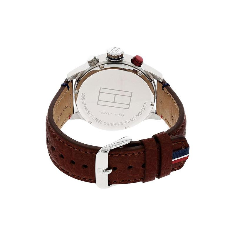 Tommy Hilfiger Men’s 1791066 Stainless Steel Watch With Brown Leather Band - Time Access store
