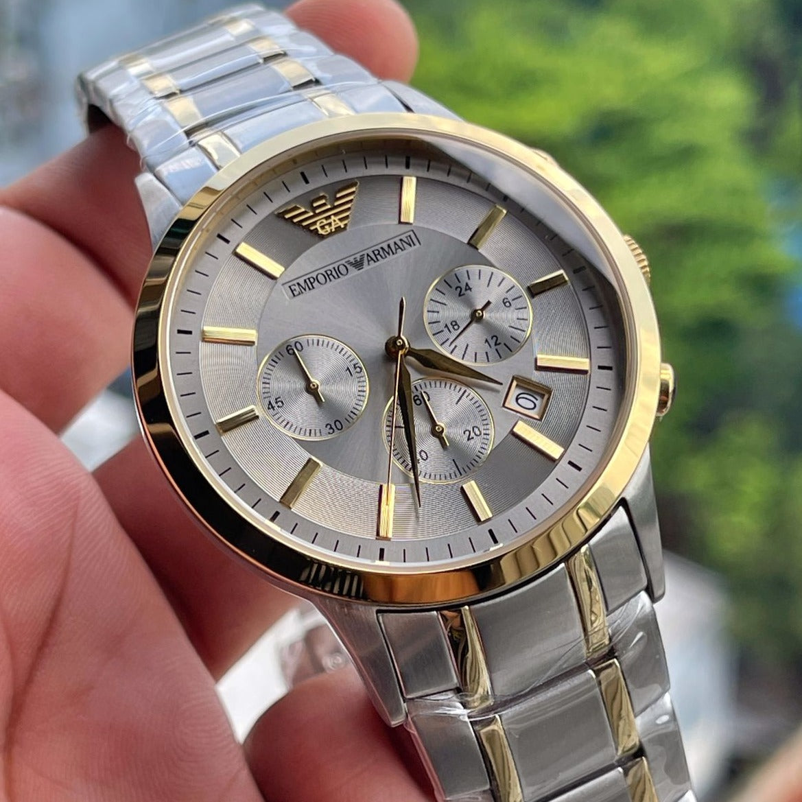 EMPORIO ARMANI Renato Chronograph Silver Dial Men's Watch| AR11076