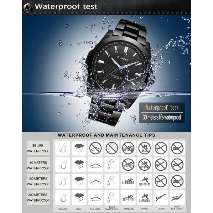 Curren 8109 Man Top Brand Stainless Steel Big Dial Watches Quartz Business Watch SILVER AND BLACK - Time Access store