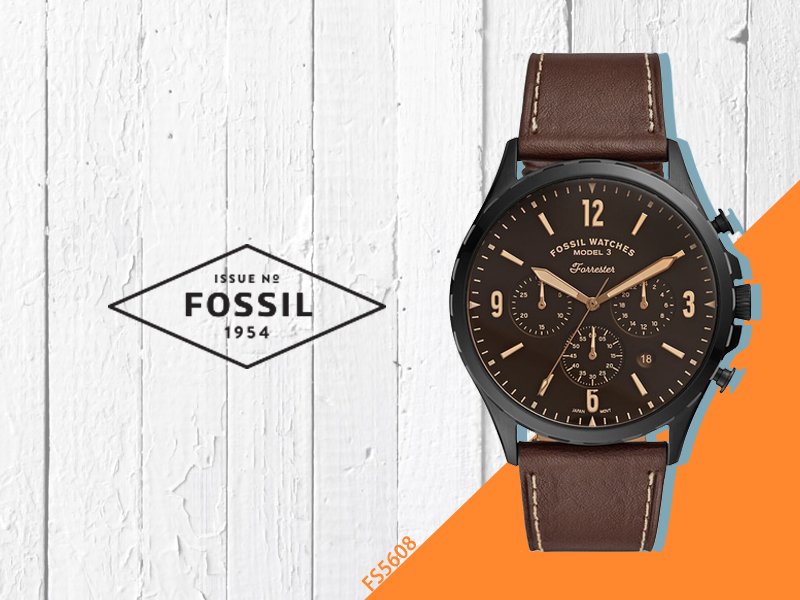 Forrester Chronograph Brown Leather Watch FS5608 - Time Access store