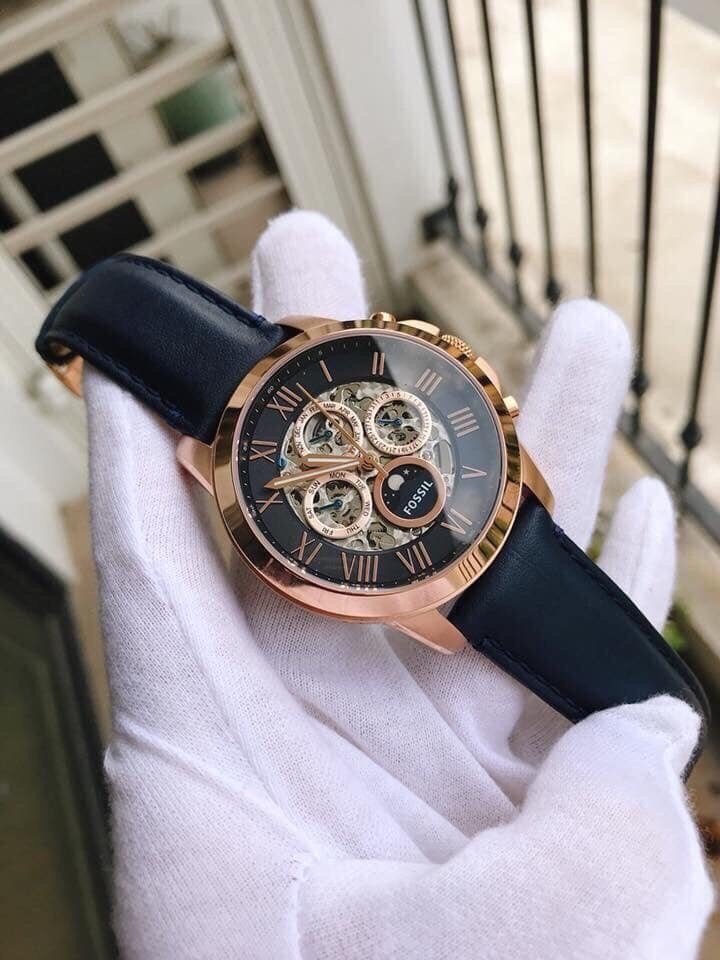 Fossil Men's ME3029 Grant Automatic Watch With Blue Leather - Time Access store