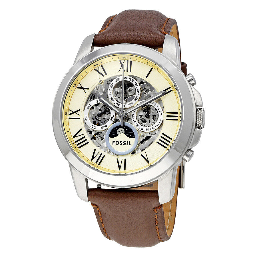 Fossil Men's Grant Automatic Watch With Brown Leather Band ME 3027 - Time Access store