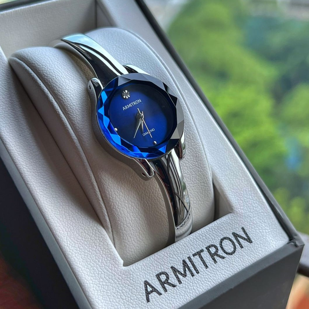 Armitron Women's Genuine Diamond Dial Bangle Watch, 75/5327 - Time Access store