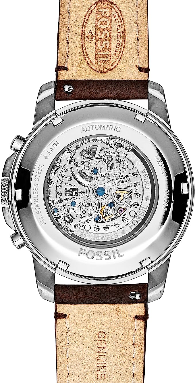 Fossil Men's Grant Automatic Watch With Brown Leather Band ME 3027 - Time Access store