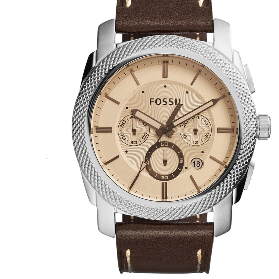 Fossil FS 5170 Machine Round Analog Amber Tinted Dial Men's Watch - Time Access store