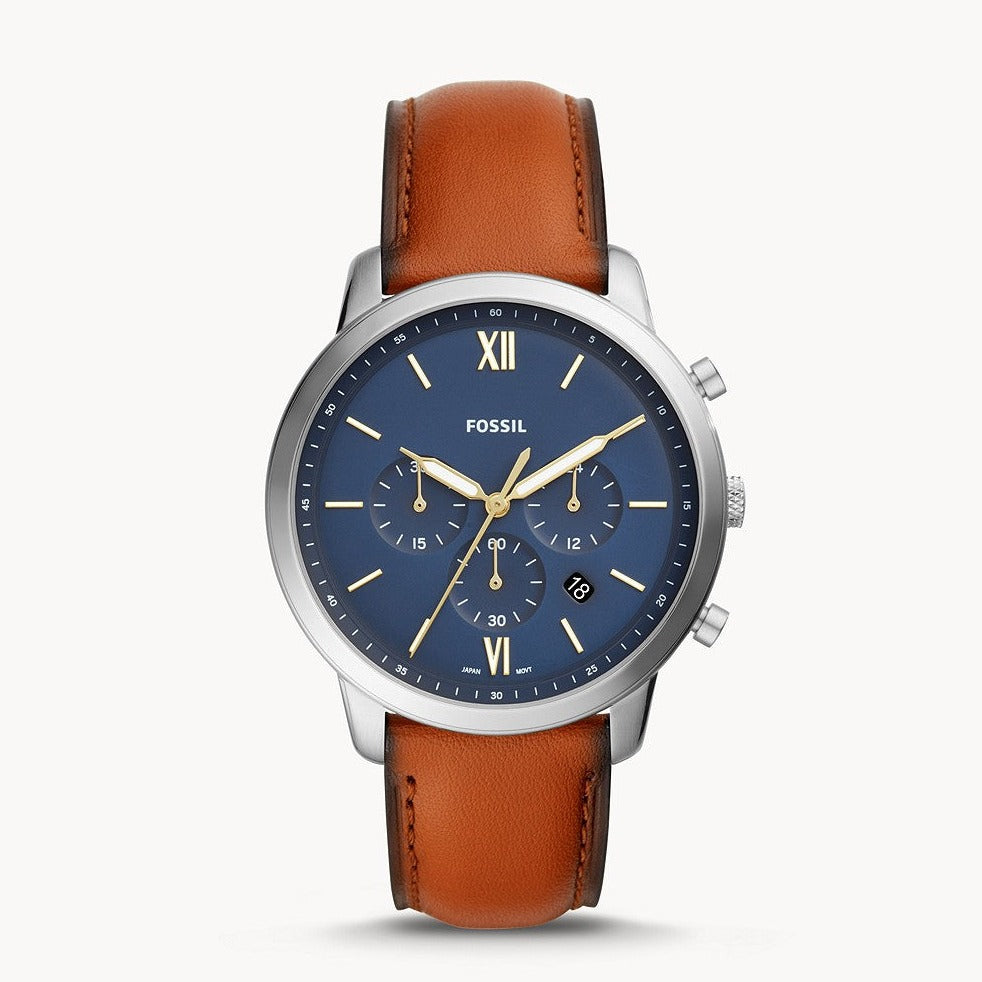 fossil FS5453 Neutra Chronograph Brown Leather Watch - Time Access store