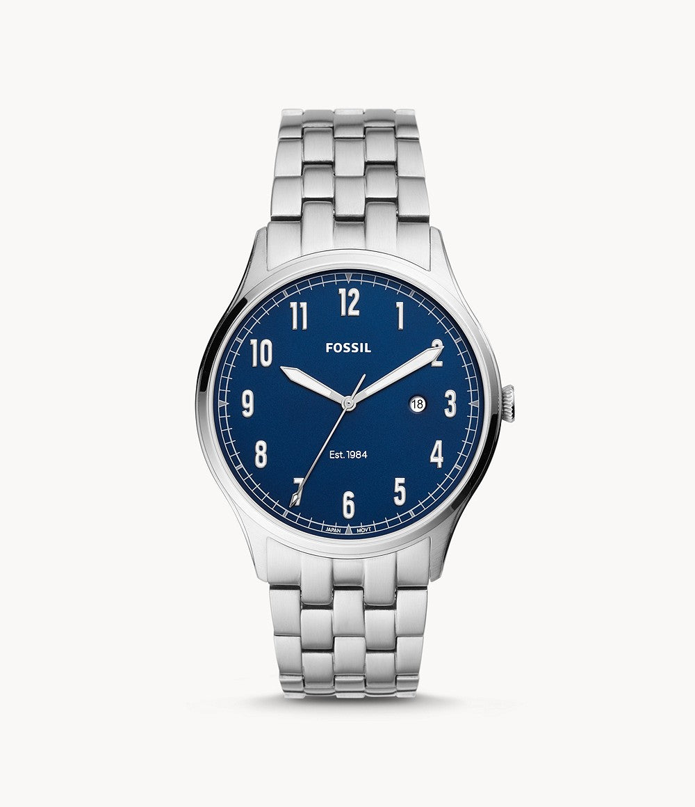 FOSSIL FS5593 Forrester Three-Hand Date Stainless Steel Watch - Time Access store