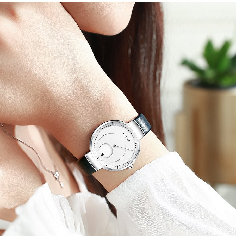 Fantor Brand Minimalist Women Leather Quartz Wristwatch WF1027L01 - Time Access store
