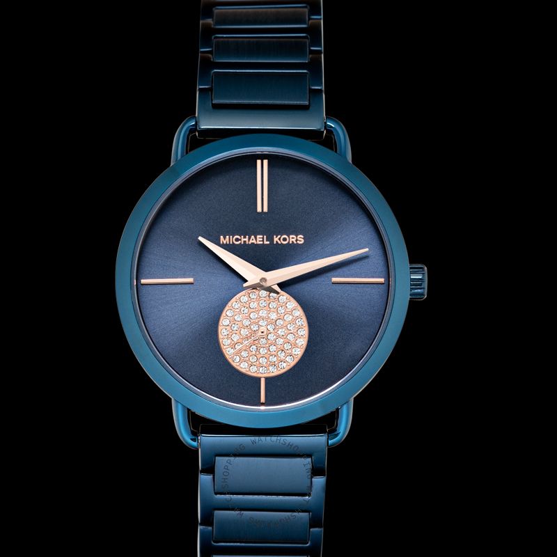 Michael Kors MK 3680 Portia 37mm Women's Crystal Blue - Time Access store