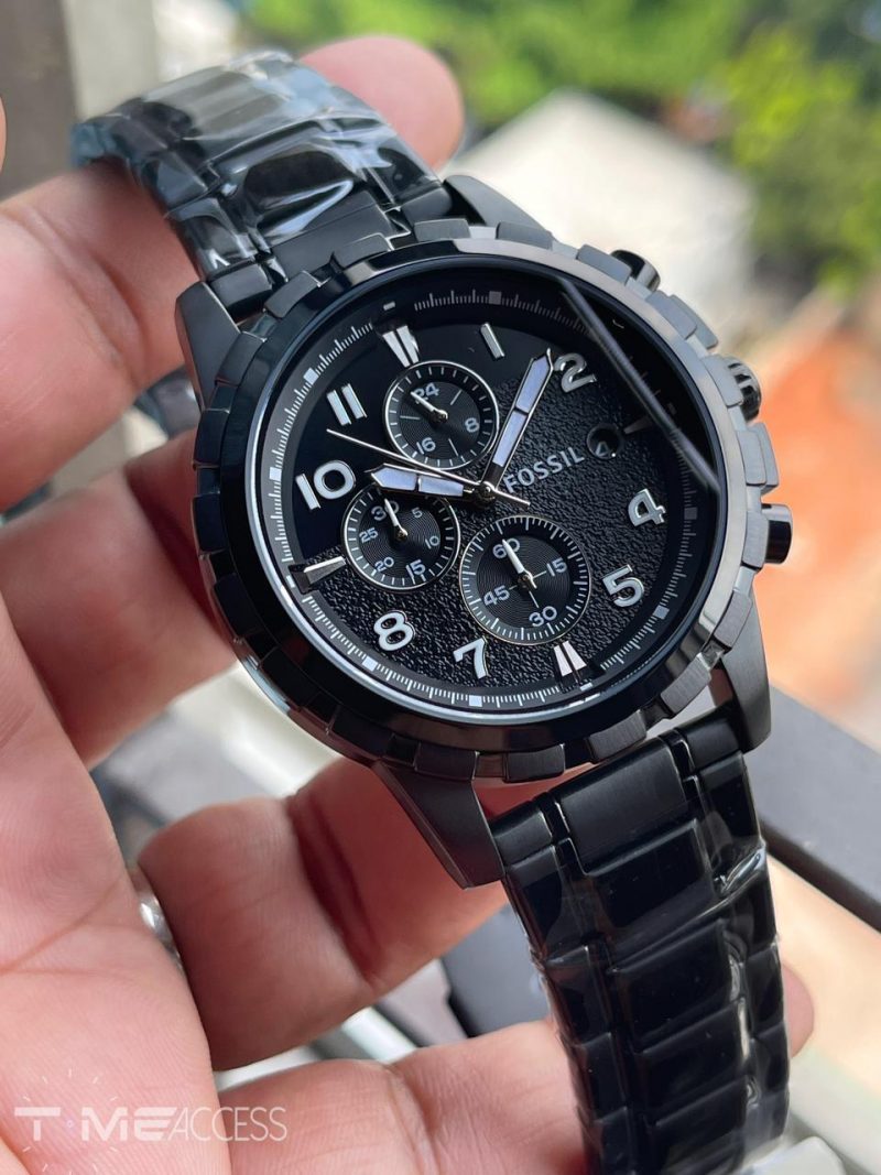 Fossil Dean Chronograph Smoke Stainless Steel Men's Watch-FS4721 - Time Access store