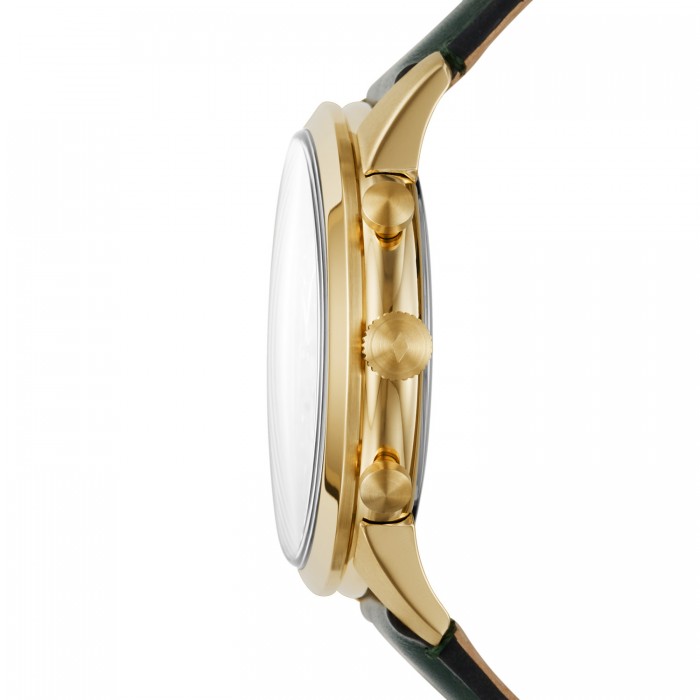 Fossil Men's FS5599 Townsman 44mm Chronograph Dark Green Leather Watch - Time Access store