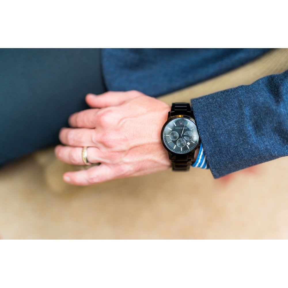 EMPORIO ARMANIClassic Chronograph Black Dial Men's Watch AR2453 - Time Access store