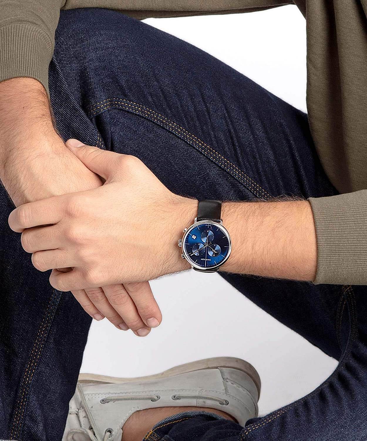 Calvin Klein Adult Chronograph Quartz Watch with Leather Strap K8M271CN - Time Access store