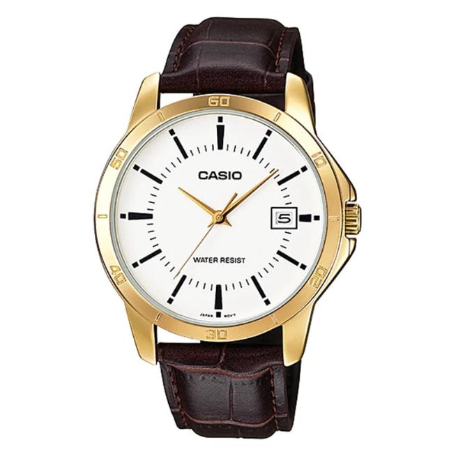 Casio Men s MTP V004GL 7A Date Quartz Watch with Genuine Leather