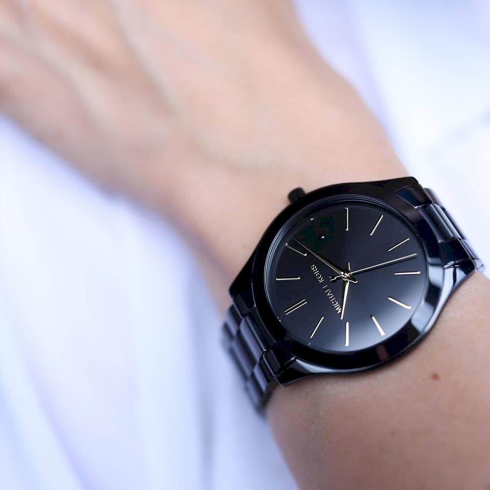 Michael Kors Slim Runway Black Stainless Steel Women's Watch| MK3221