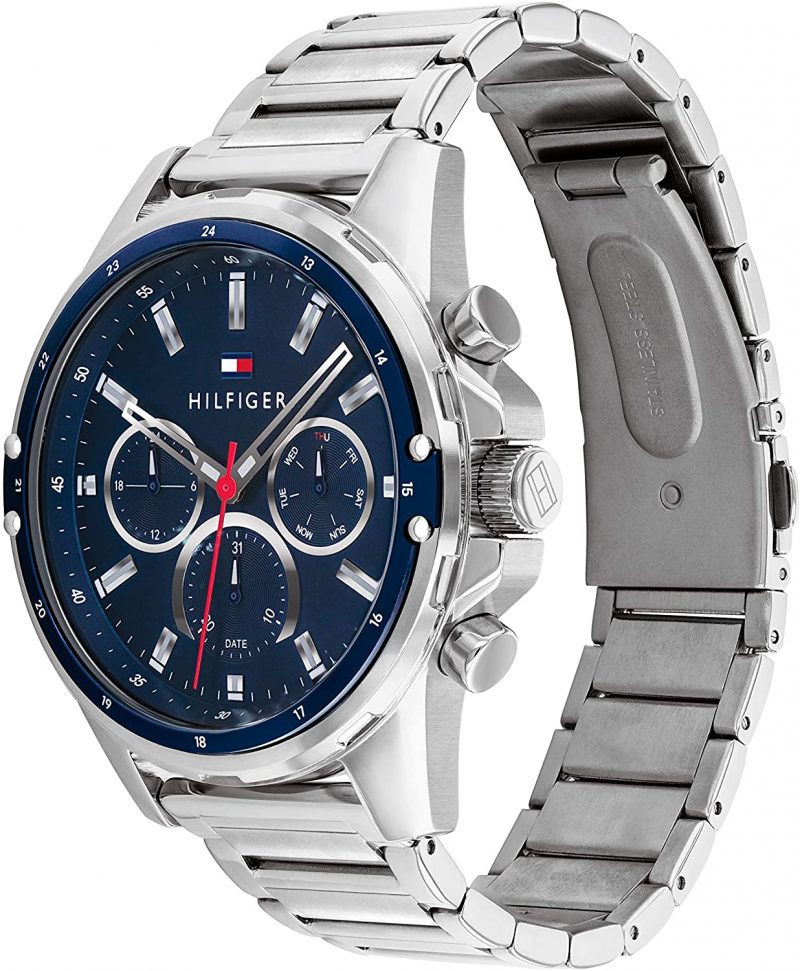 Tommy Hilfiger Men's Quartz Stainless Steel and Bracelet Sporty Watch, 1791788 - Time Access store
