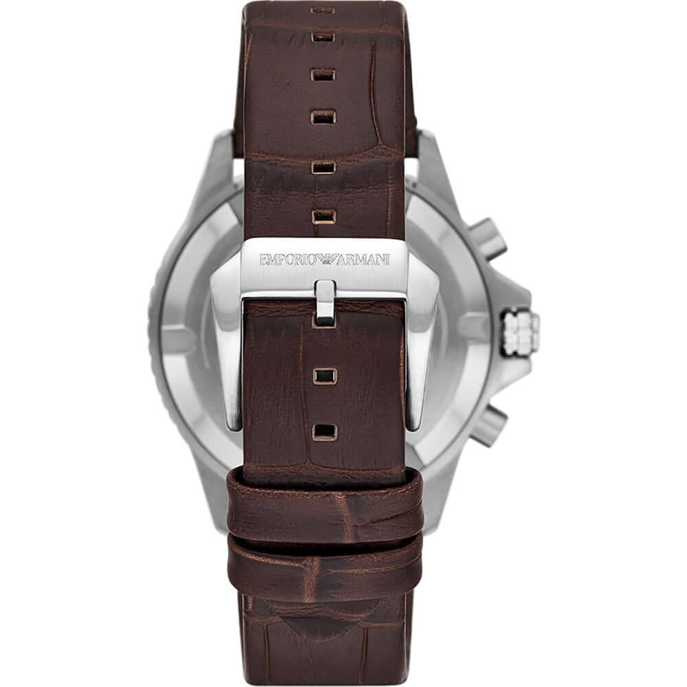 Emporio Armani Chronograph Brown Leather Watch | AR11486