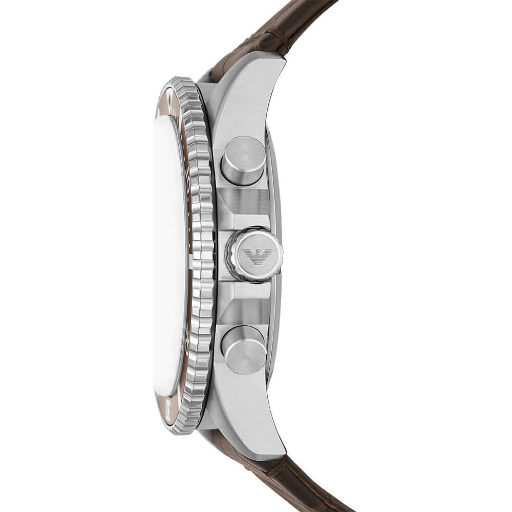 Emporio Armani Chronograph Brown Leather Watch | AR11486