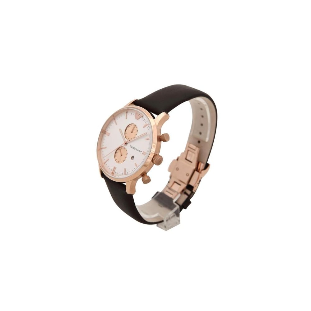 Emporio Armani AR0398 Men's Watch XL Chronograph Quartz Leather - Time Access store