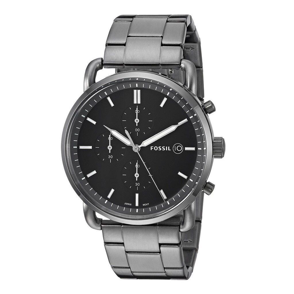 Fossil Commuter Chronograph Smoke stainless steel Men's Watch FS5400 - Time Access store