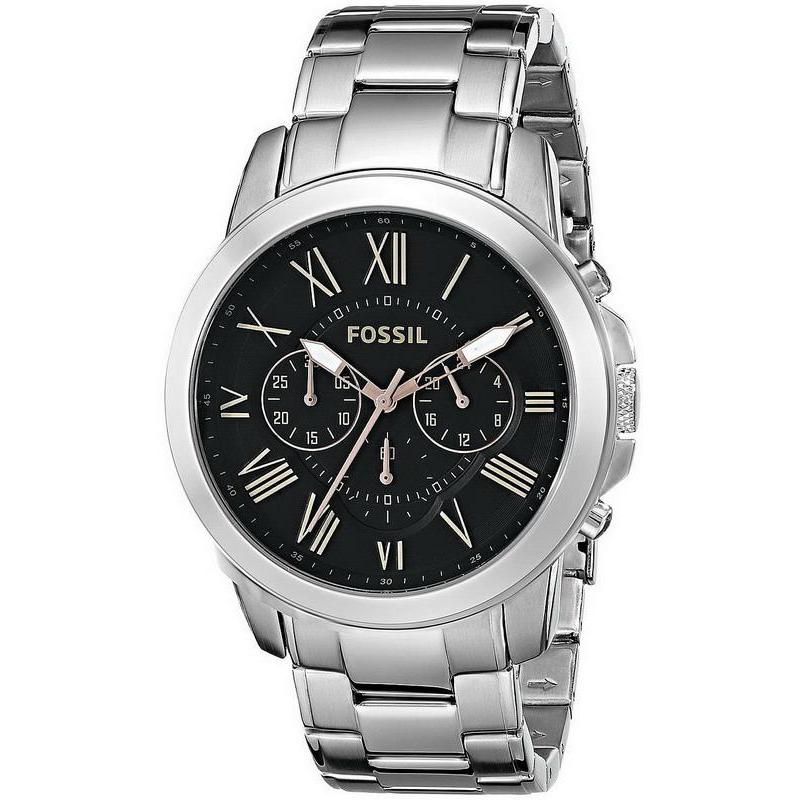 Fossil grant chronograph analog black dial men's on sale watch