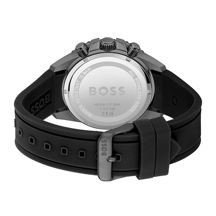 HUGO BOSS ADMIRAL OLIVE GREEN DIAL BLACK SILICON WATCH HB1513967 - Time Access store