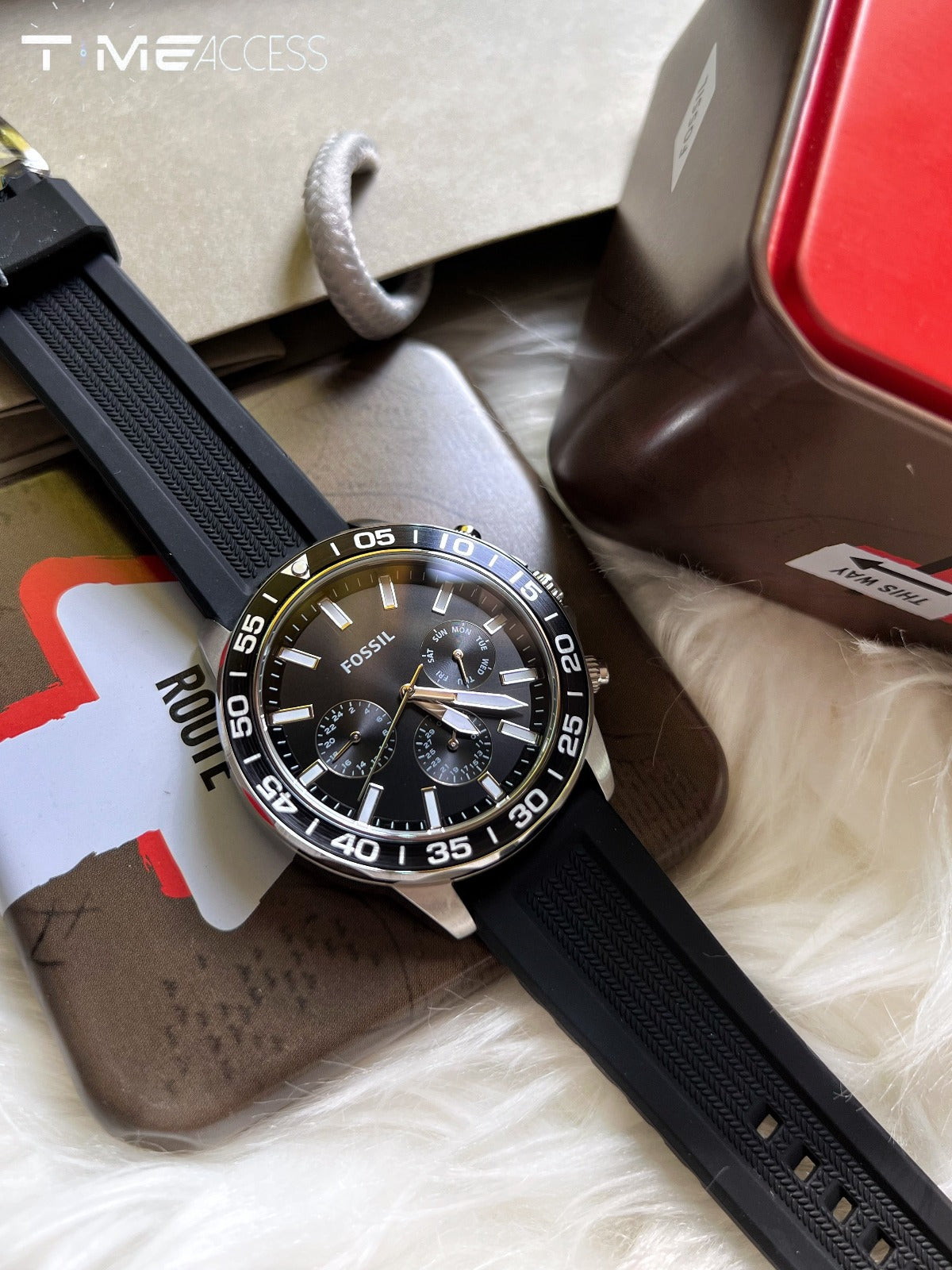 Fossil Bannon Black Silicone Watch| BQ2494 - Time Access store