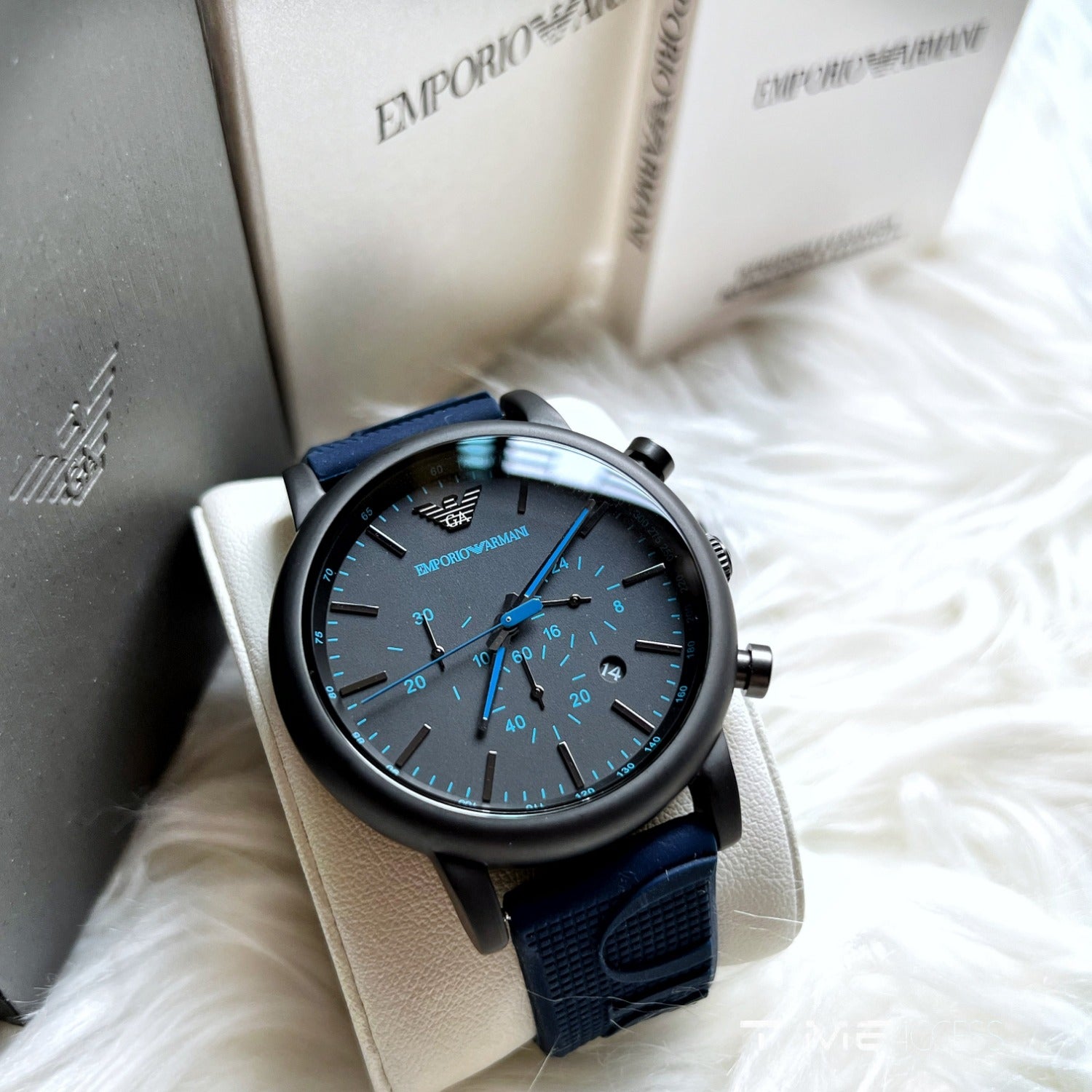 Emporio Armani Luigi Analog Display Blue Silicone Men's Watch| AR11023