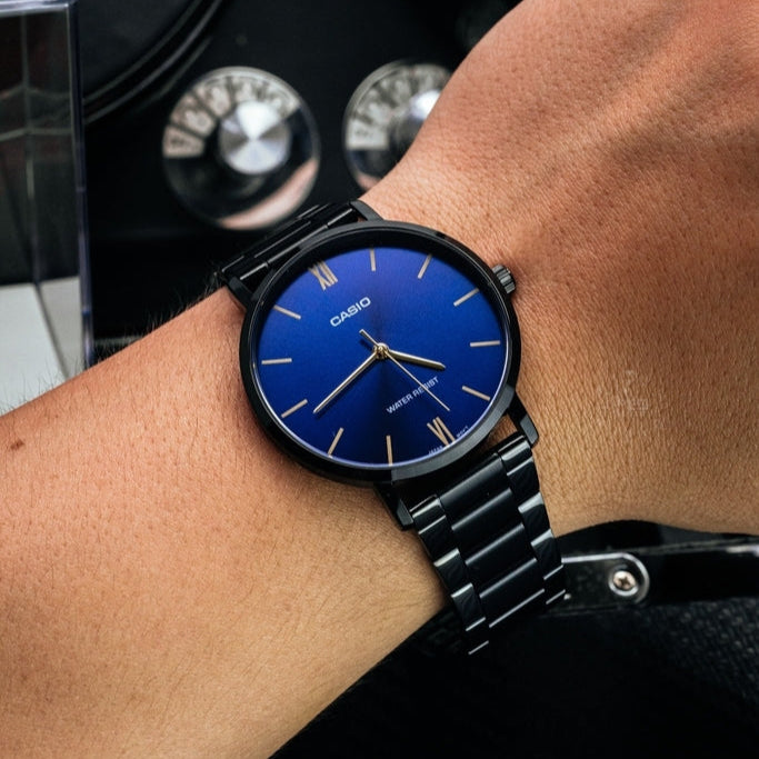 Casio Analog Blue Dial Men's Watch-MTP-VT01B-2BUDF - Time Access store