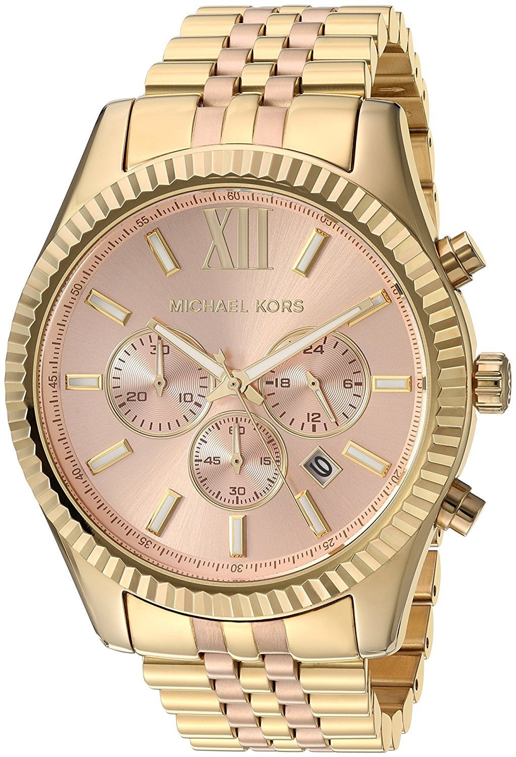 MICHAEL KORS Lexington Rose Gold-tone Dial Chronograph Watch MK6473 - Time Access store