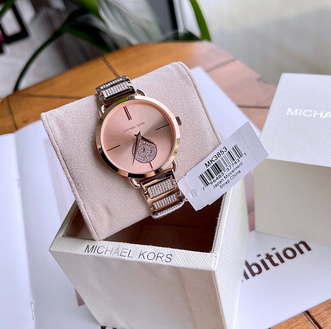 Michael Kors 3 Hand Rose-Gold Stainless Steel Women's Watch| MK3853