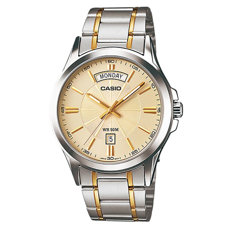 CASIO ENTICER Gold Dial Steel MEN'S WATCH| MTP-1381G-9AV
