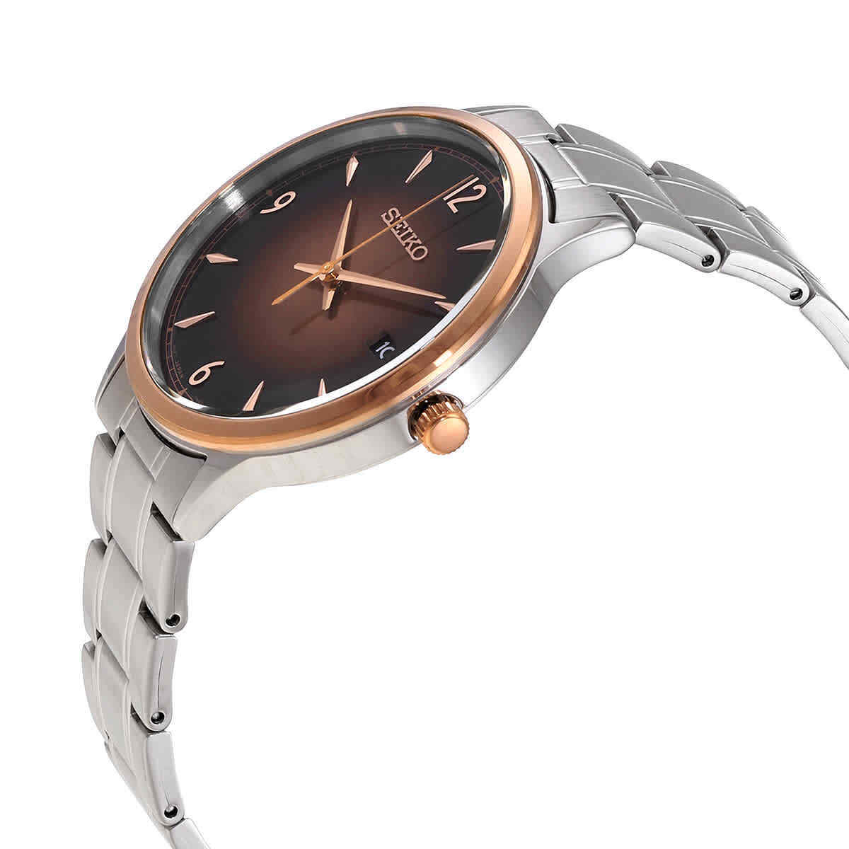 Seiko Essentials Quartz Brown Dial Stainless Steel Men's Watch SGEH90 - Time Access store