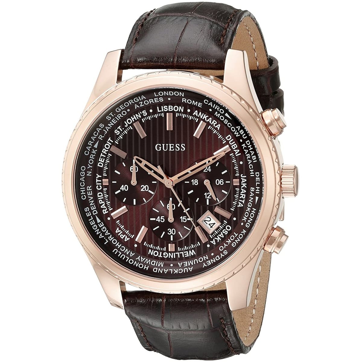 Guess Men's Watch W0500G3, Brown, dress - Time Access store