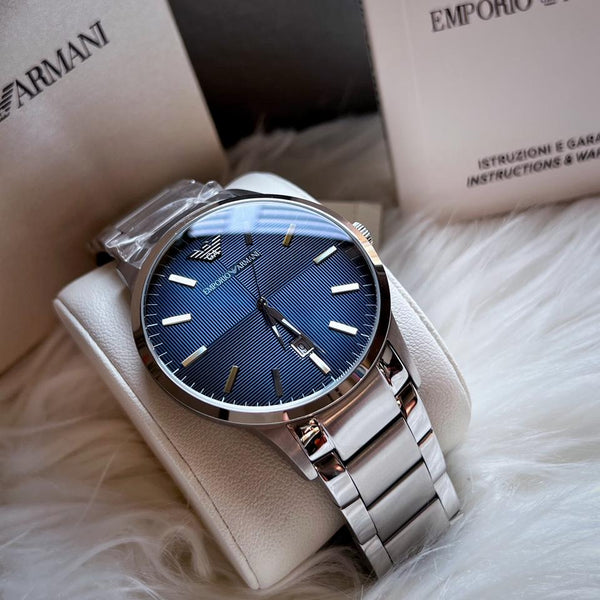 Emporio Armani Blue Chain Chronograph Men Watch – luxurysales.in