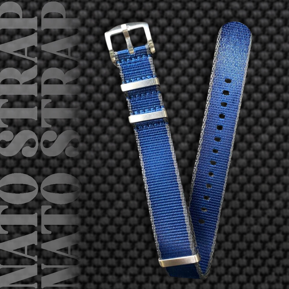 Cavern 20mm Premium Blue Nato Watch Strap 