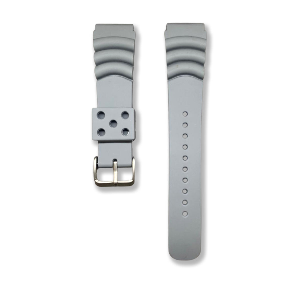 Cavern 22mm Grey Silicone Men's Watch Strap