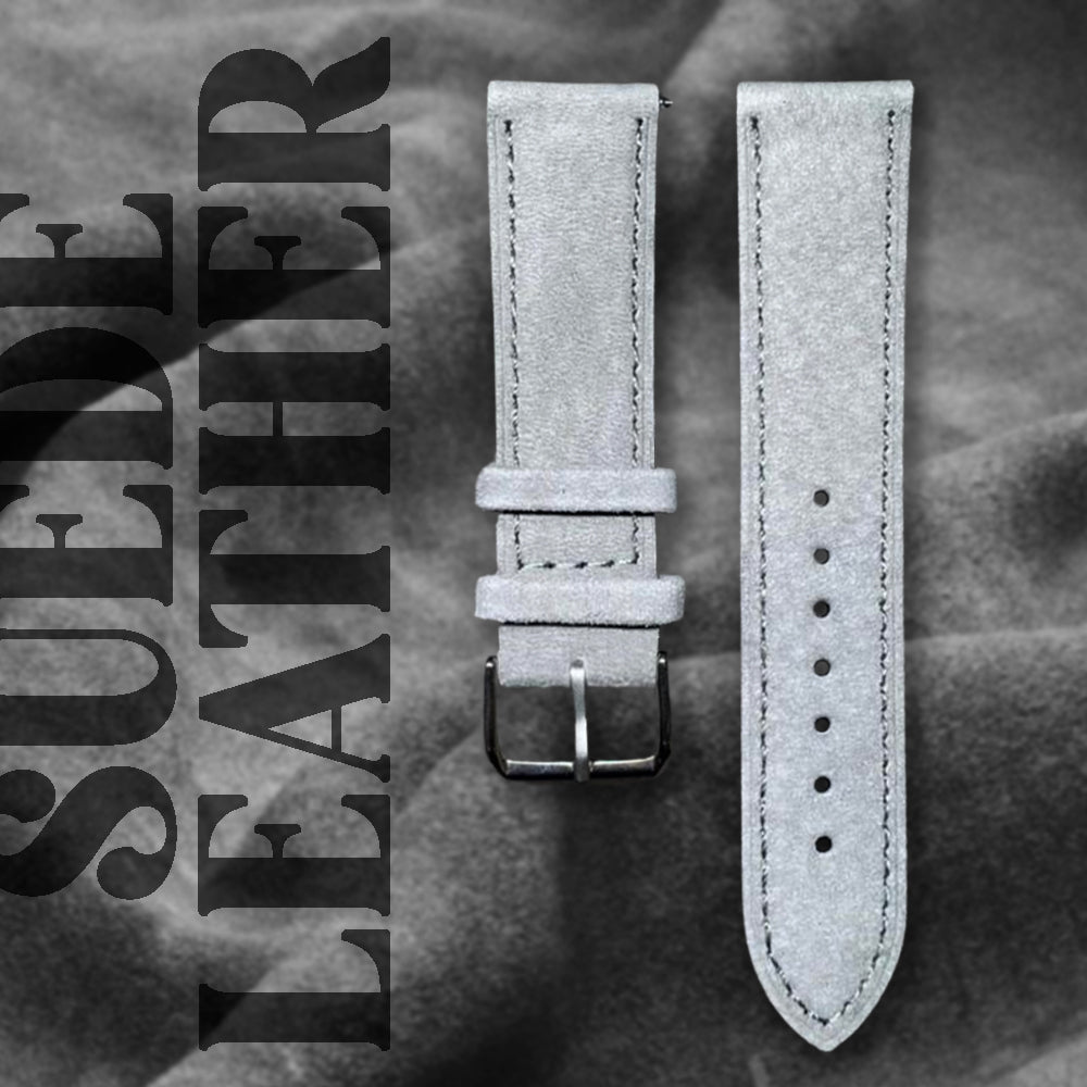 Cavern Suede Grey 22mm Leather Strap