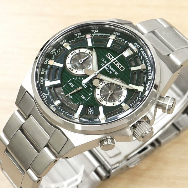 Seiko Men's Collection Analog Green Dial Watch-SSB405P1