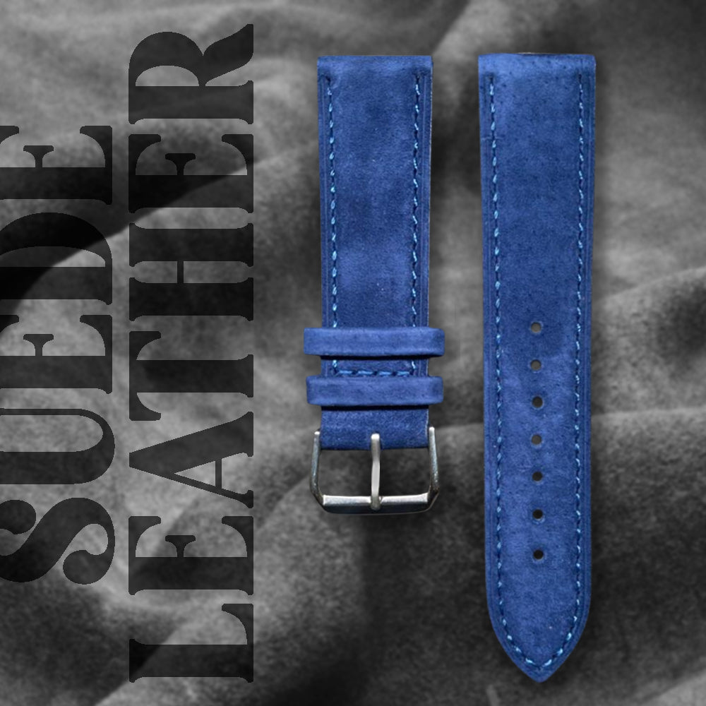 Cavern Suede Blue 22mm Leather Strap